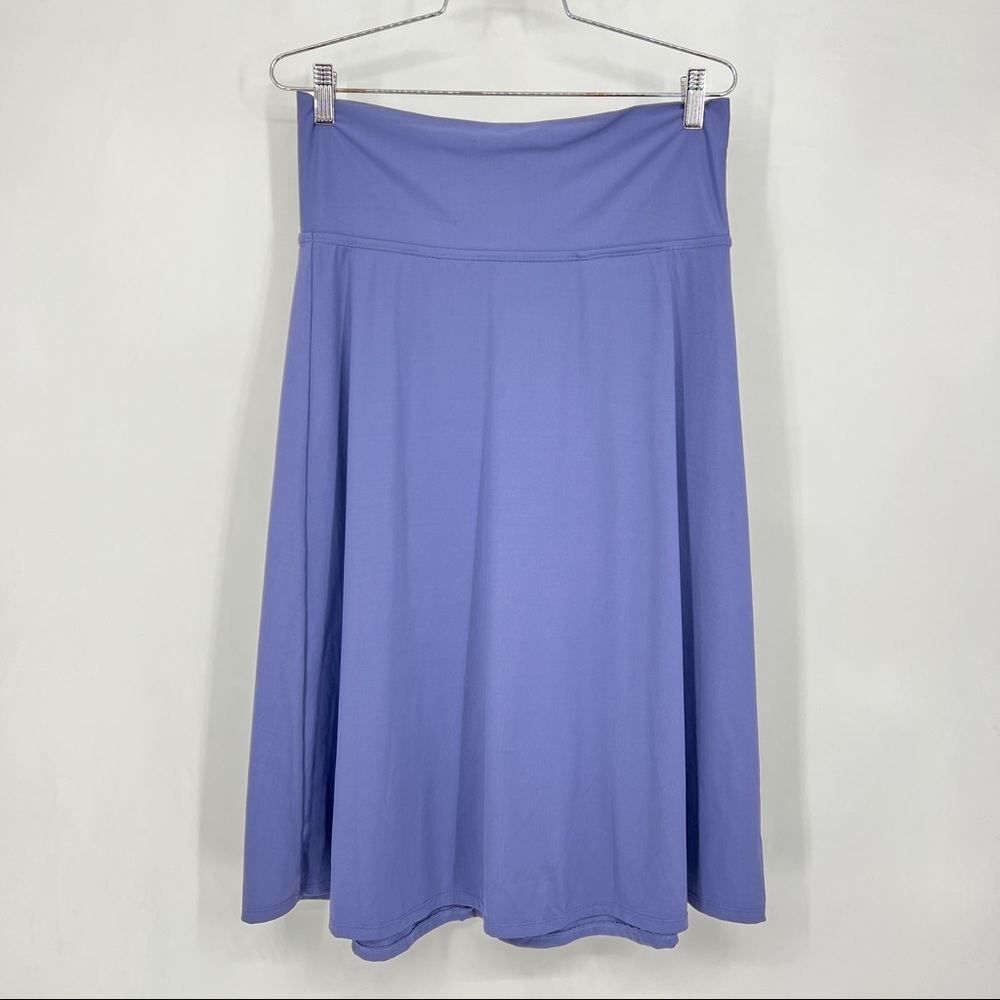 Title Nine Blue Foldover A-line Travel Skirt Knee Length Stretch. Nylon/Spandex